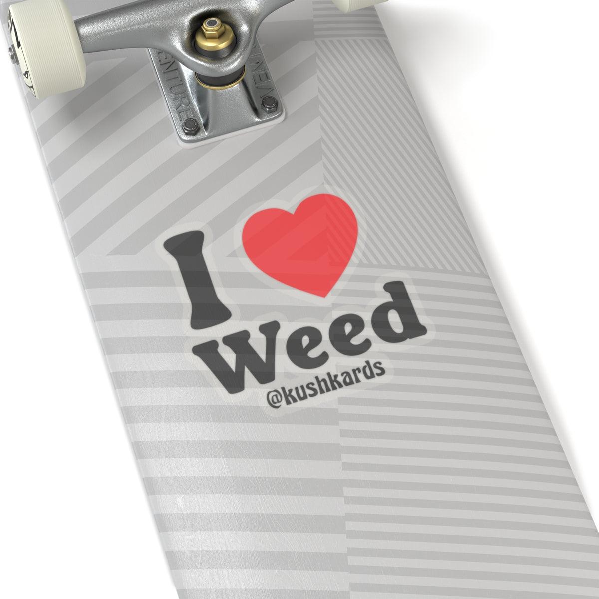 I Love Weed Kiss-Cut Stickers