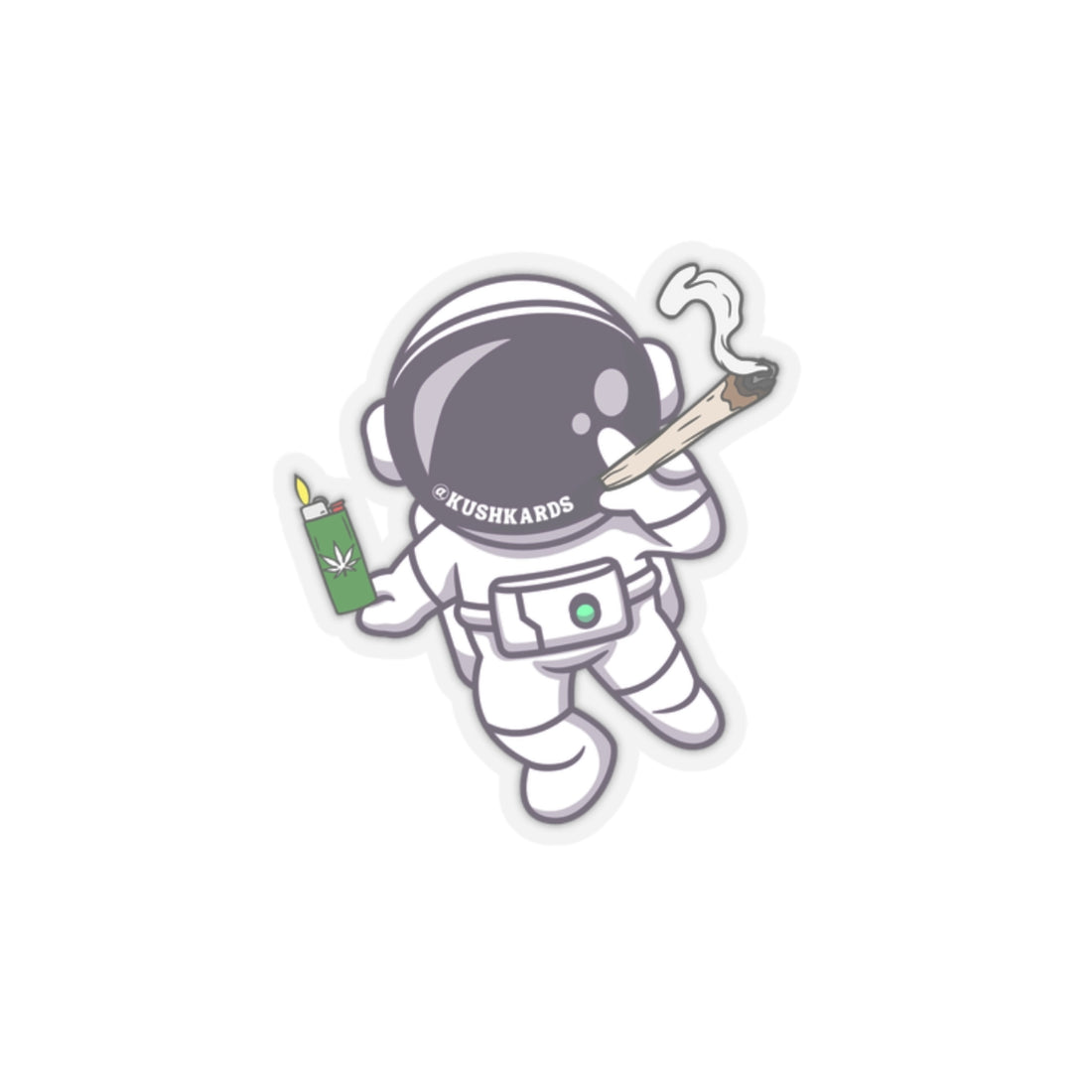 Space Toker Astronaut Sticker featuring an astronaut enjoying a joint while floating in space, designed by Kushkards.Space Toker Astronaut Sticker featuring an astronaut enjoying a joint while floating in space, designed by Kushkards.