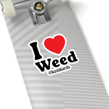 I Love Weed Kiss-Cut Stickers