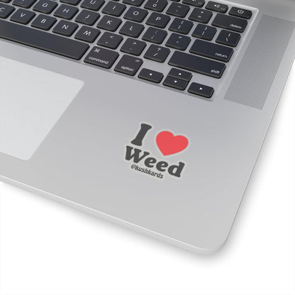 I Love Weed Kiss-Cut Stickers