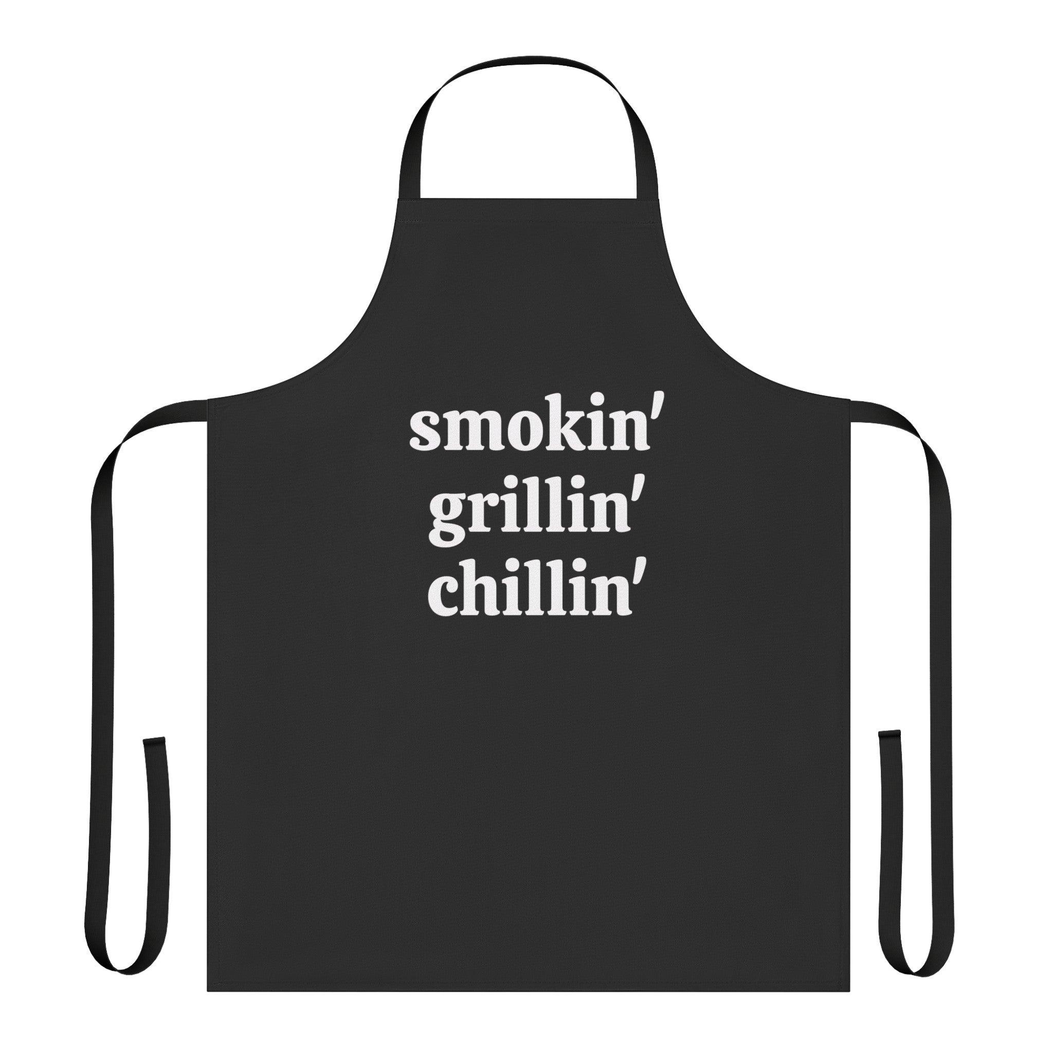 Smokin Grillin Chillin Apron, 5-Color Straps (AOP)