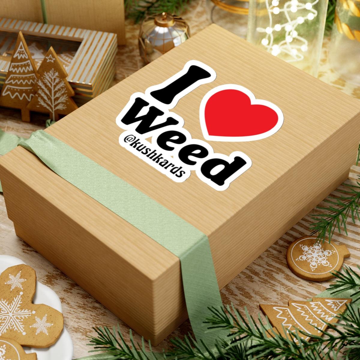 I Love Weed Kiss-Cut Stickers