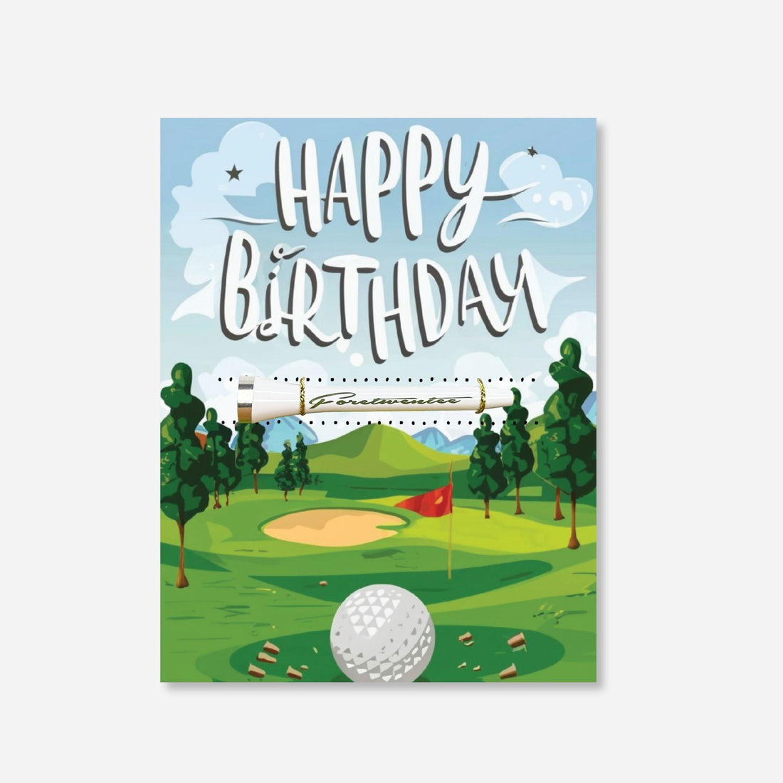Golf-themed birthday card with &