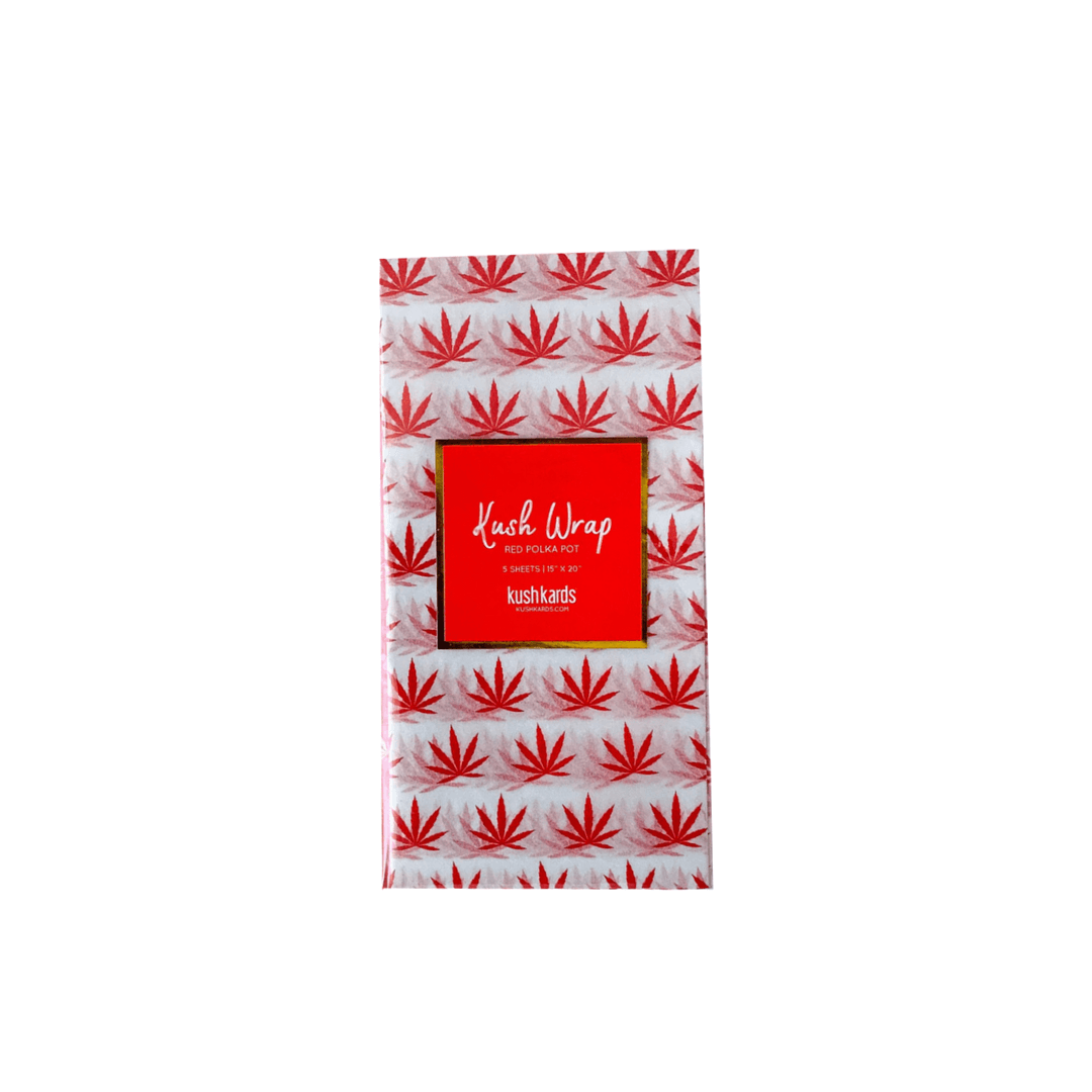 Red and white pot leaf tissue paper 