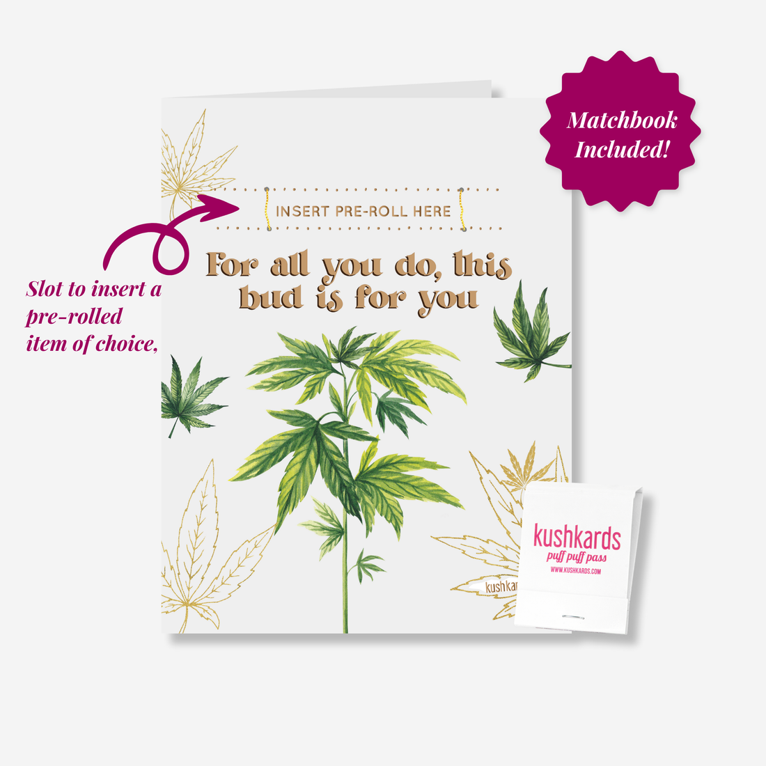 🌱 Bud For You Thank You Cannabis Greeting Card - KushKards