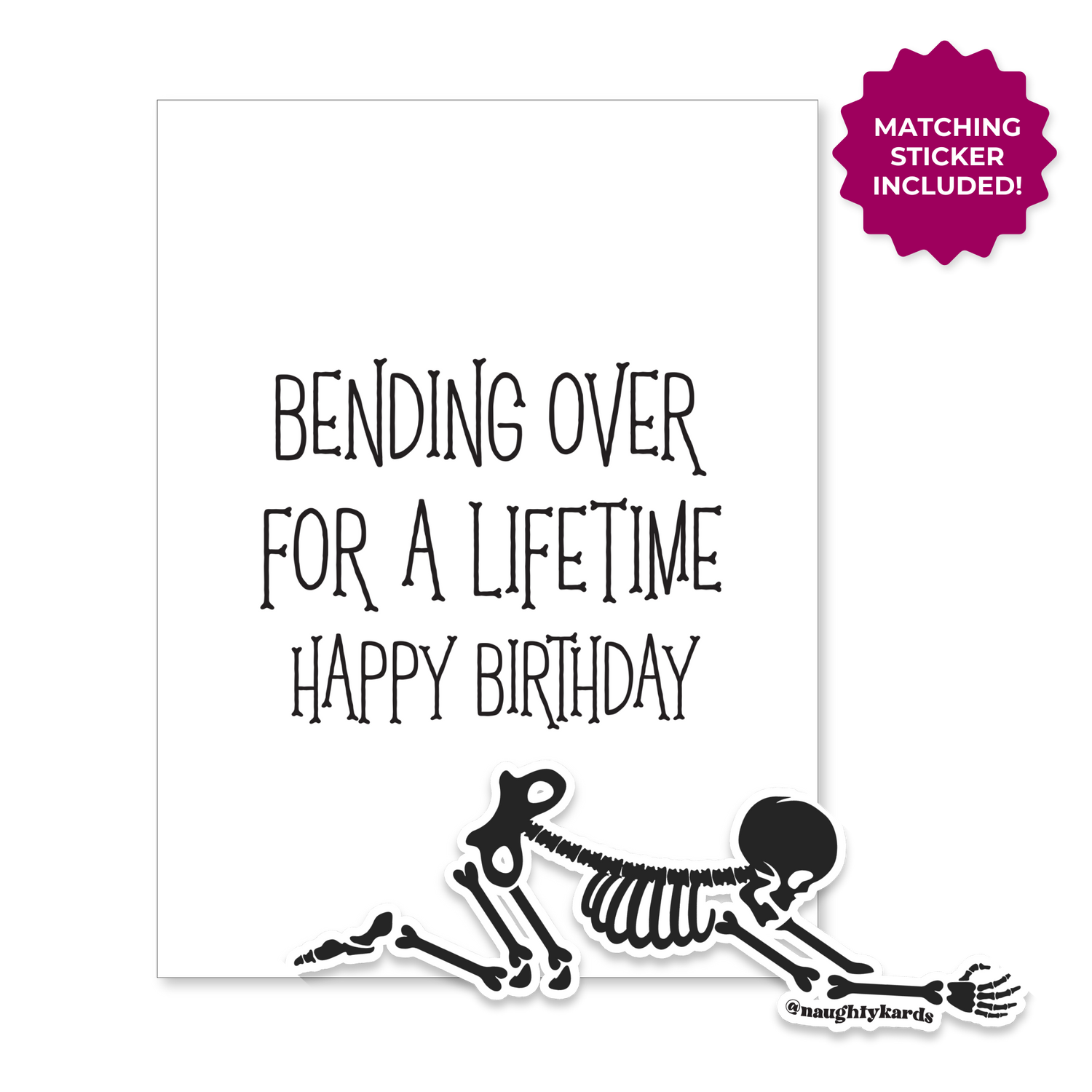 Bending Over Naughty Anniversary Card w/Matching Sticker