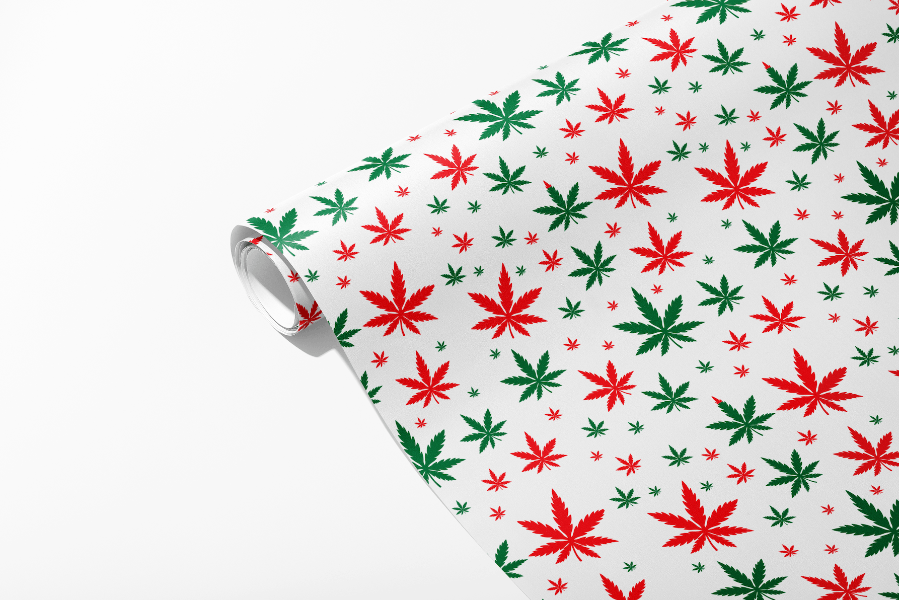 red and green pot leaf wrapping paper comes in 3 sheets per roll nd is 22&quot; x 29&quot; per sheet