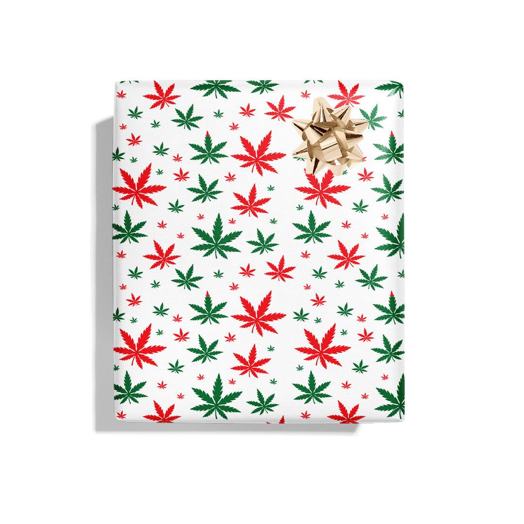 red and green pot leaf wrapping paper comes in 3 sheets per roll nd is 22&quot; x 29&quot; per sheet