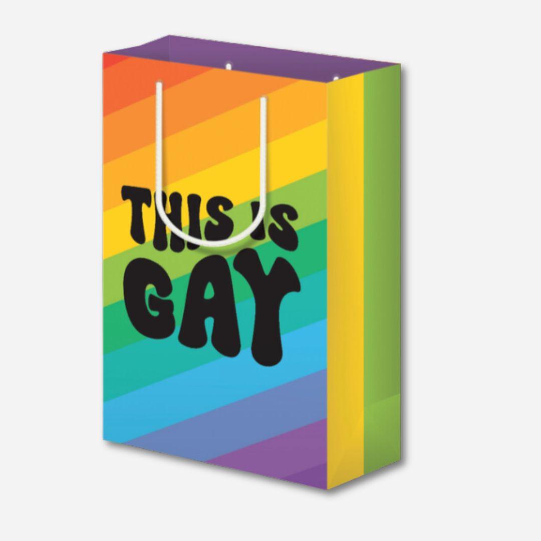 This Is Gay Stripe Pride Large Gift Bag