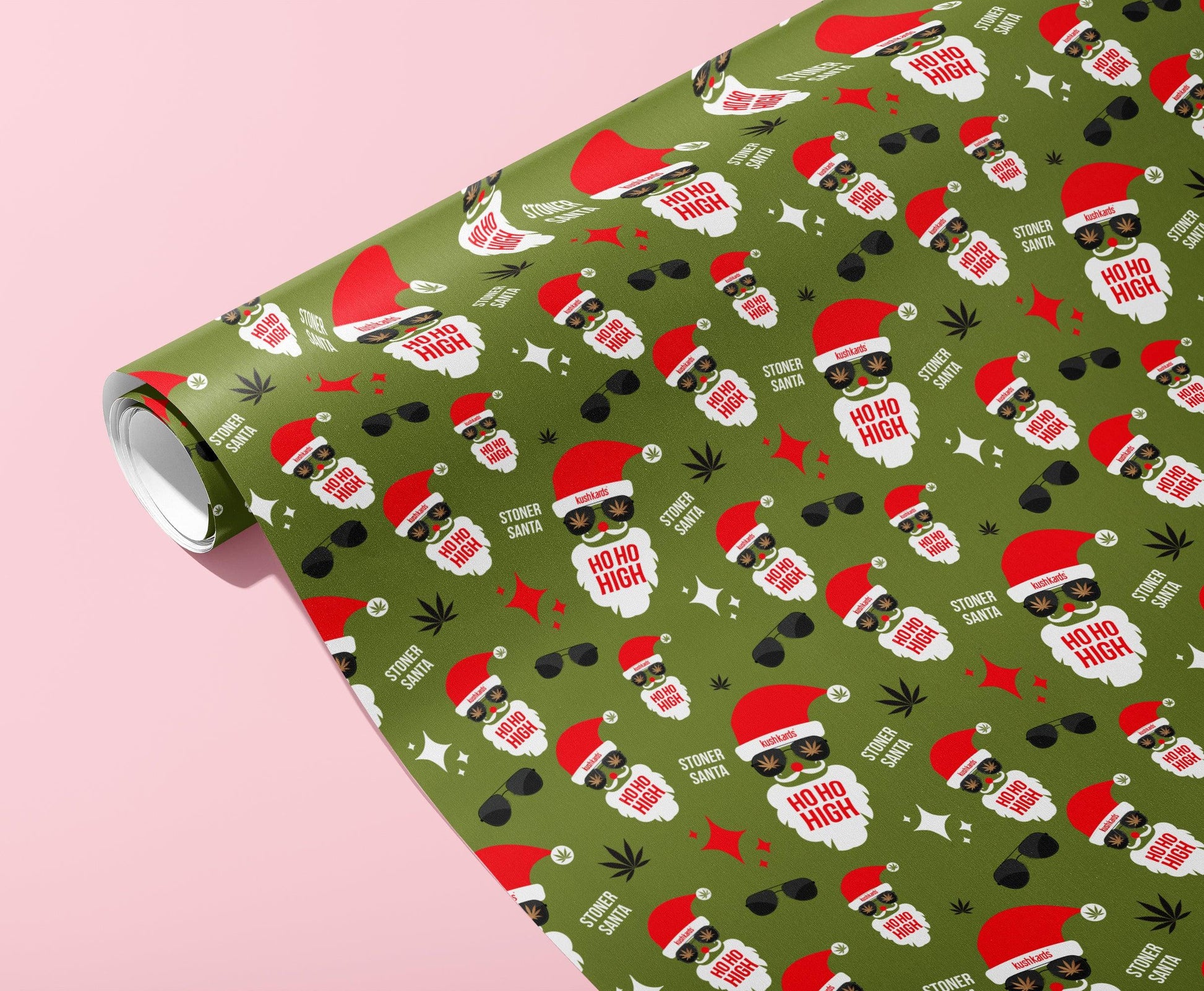 The Best Gifts for Stoners • 🎅 Ho Ho High Christmas Wrapping Paper –  KushKards